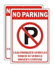 No Parking Sign, 10 x 14 Inches Violators Will Be Towed Signs, Reflective Alu...