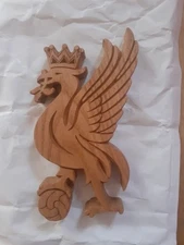 Solid Oak Liverpool Liver Bird With Crown