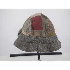 L.L. Bean Hanna Hats of Donegal Patchwork Tweed Wool Cloche Bucket Hat Ireland L