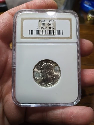 1944 P Washington Quarter NGC MS-66 Brilliant Uncirculated - Soap Box Holder