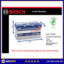 EFB Battery fits CADILLAC ATS 2.0 2013 on Stop Start Bosch 110 EFB 730A 75Ah New