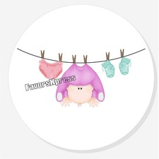 GIRL BABY SHOWER SCRAPBOOK ENVELOPE SEALS STICKERS LABELS FOR FAVORS PINK