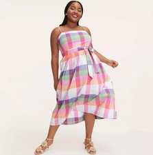 Large Women's Plaid Tie-Waist Midi Dress Kate Spade New York x Target X