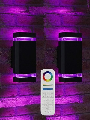 Up and Down Outdoor Wall Lights, Mi.Light Remote Control Warm White 1000lm Co...