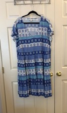 Vestido Avenue Azul Flor 22 24
