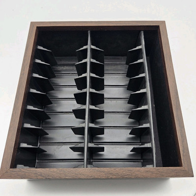 Atari 2600 VTG 16 Game Cartridge Manuals Holder Faux Wood Storage Organizer Box
