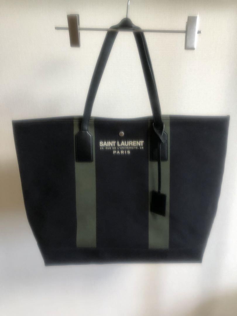 Saint Laurent Black and Olive Tote Bag PGA2XK