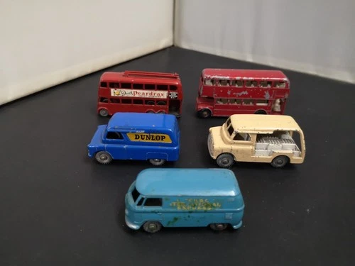 MATCHBOX LESNEY LOT OF FIVE MODELS INC BEDFORD DUNLOP VAN