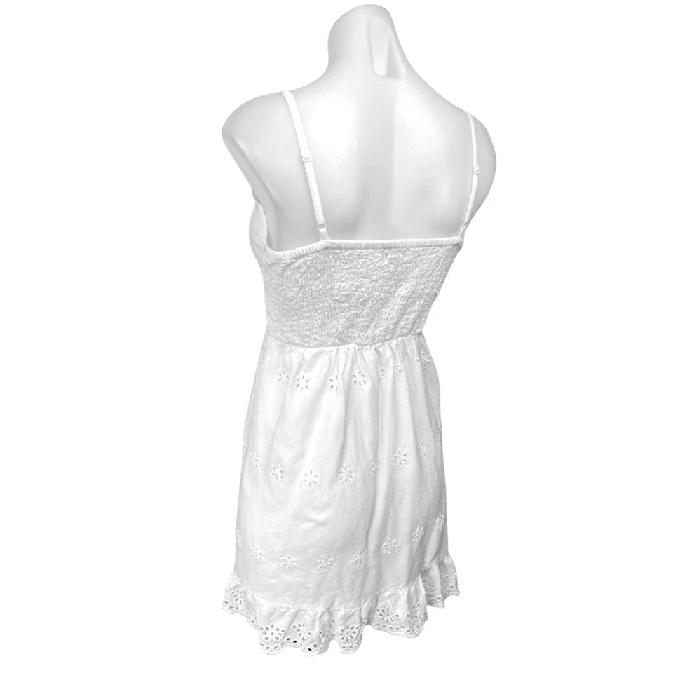 Jessica Simpson White Eyelet Lace Embroidered Sleeveless Cami Camisole Dress M - image 4 of 4