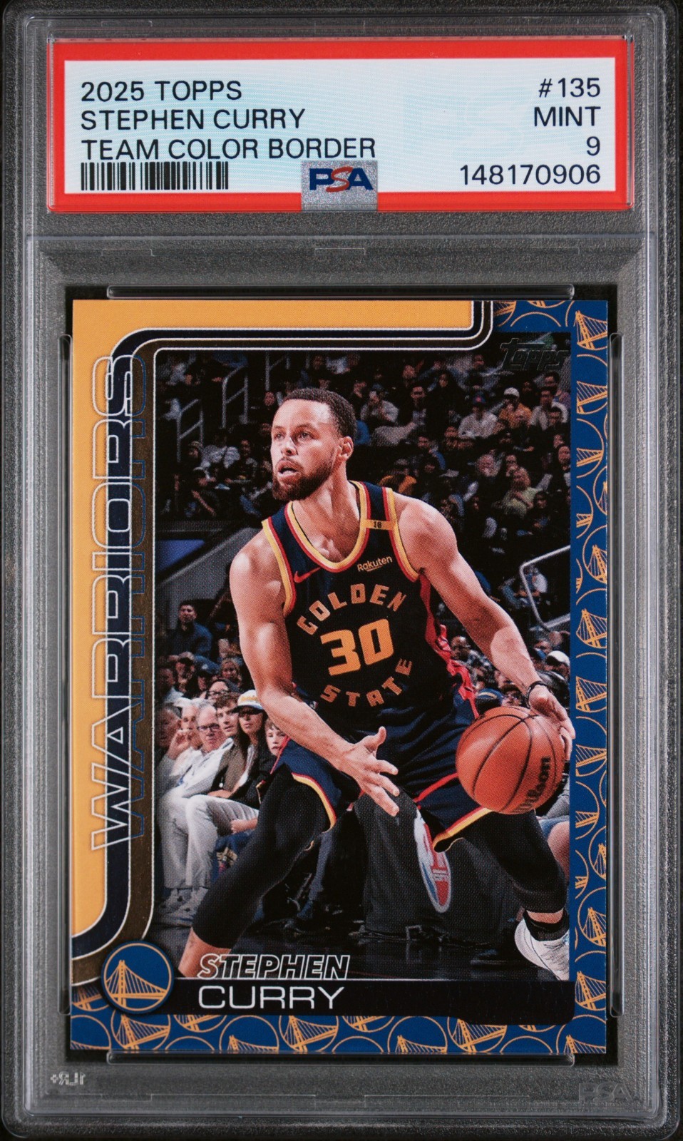 🏀PSA 9 MINT💎 2025 Topps Flagship STEPHEN CURRY Team Color Border Warriors💙💛 view 4