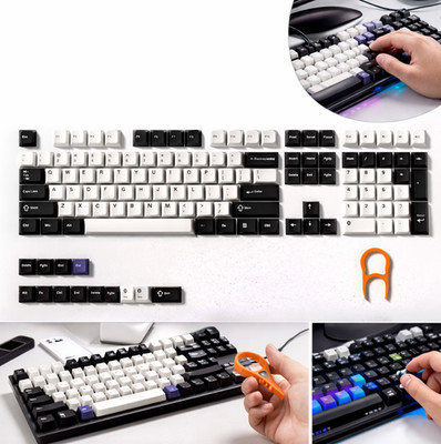 Womier 138 Keys Retro PBT Keycaps Double Shot Cherry Profile for Mechanical