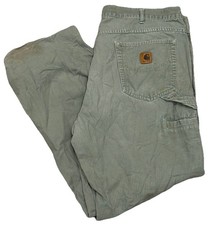 Carhartt Carpenter Pants 40x32 Loose Fit Work Pants B159 LDN Green Distressed