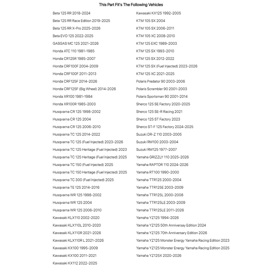 Cilindro flexible Tusk 52-54 mm para Kawasaki KLX110L 2010-2020 Foto 2 de 2