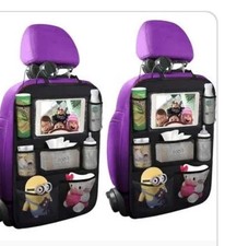 Backseat Car Organizer, Storage Bag with Touch Screen Tablet Holder for Kids