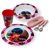 Kindergeschirr Set Miraculous Ladybug Kinder Geschirr Geschirrset Kinderbesteck