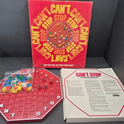 Vintage 1980 Can’t Cant Stop Board Game Parker Brothers Strategy Complete