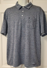 Izod XL Saltwater Relaxed Classics Men's Golf Gray Polo Shirt Moisture Wicking