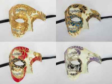 PHANTOM VENETIAN MASQUERADE MARDI GRAS COSTUME HALF MASK MUSICAL NOTE ADULT