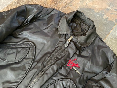 Rare Vintage 90’s Virgin Media Helicopters Embroidered Bomber Jacket Size M-L - Picture 13 of 18