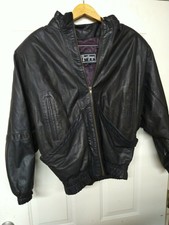 Vintage Gino Di Giorgio Ladies Padded Shoulders Black Leather Jacket Size L