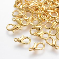 25 GOLD PLATED LOBSTER CLASPS 20mm 3/4" Long Brass FINDINGS No Nickel No Lead