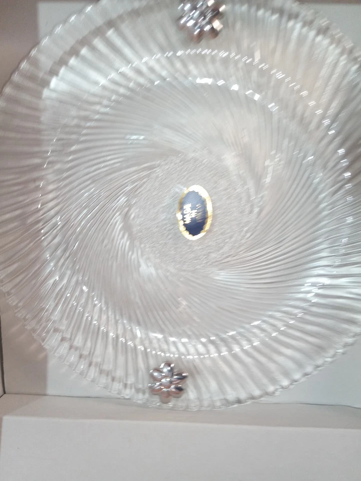 Piatto decorato e 6 bicchierini vintage argento - Immagine 4 di 4