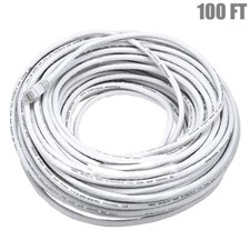 100FT Cat5E RJ45 Network LAN Ethernet UTP Patch Cable Stranded Copper Wire White