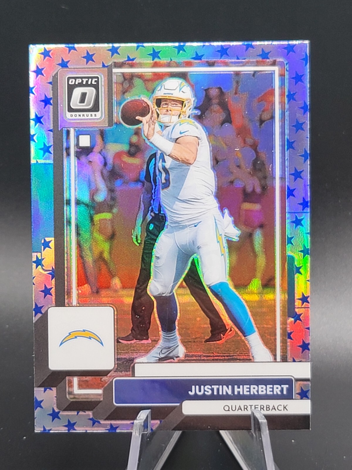 2022 Donruss Optic Football Justin Herbert Blue Stars Chargers Short Print #108