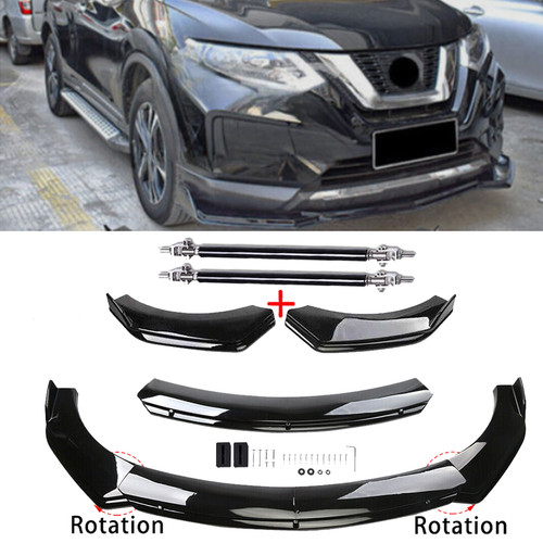 Front Bumper Lip Part Accessories Splitter Spoiler For Nissan Rogue Qashqai Body