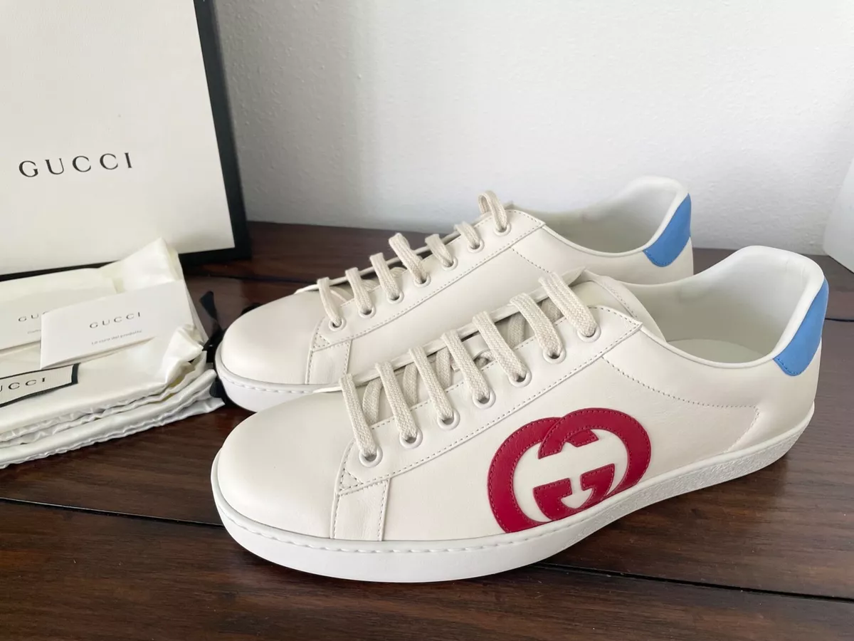 Gucci - Men - Monogrammed Coated-canvas and Leather Sneakers Blue - UK 8