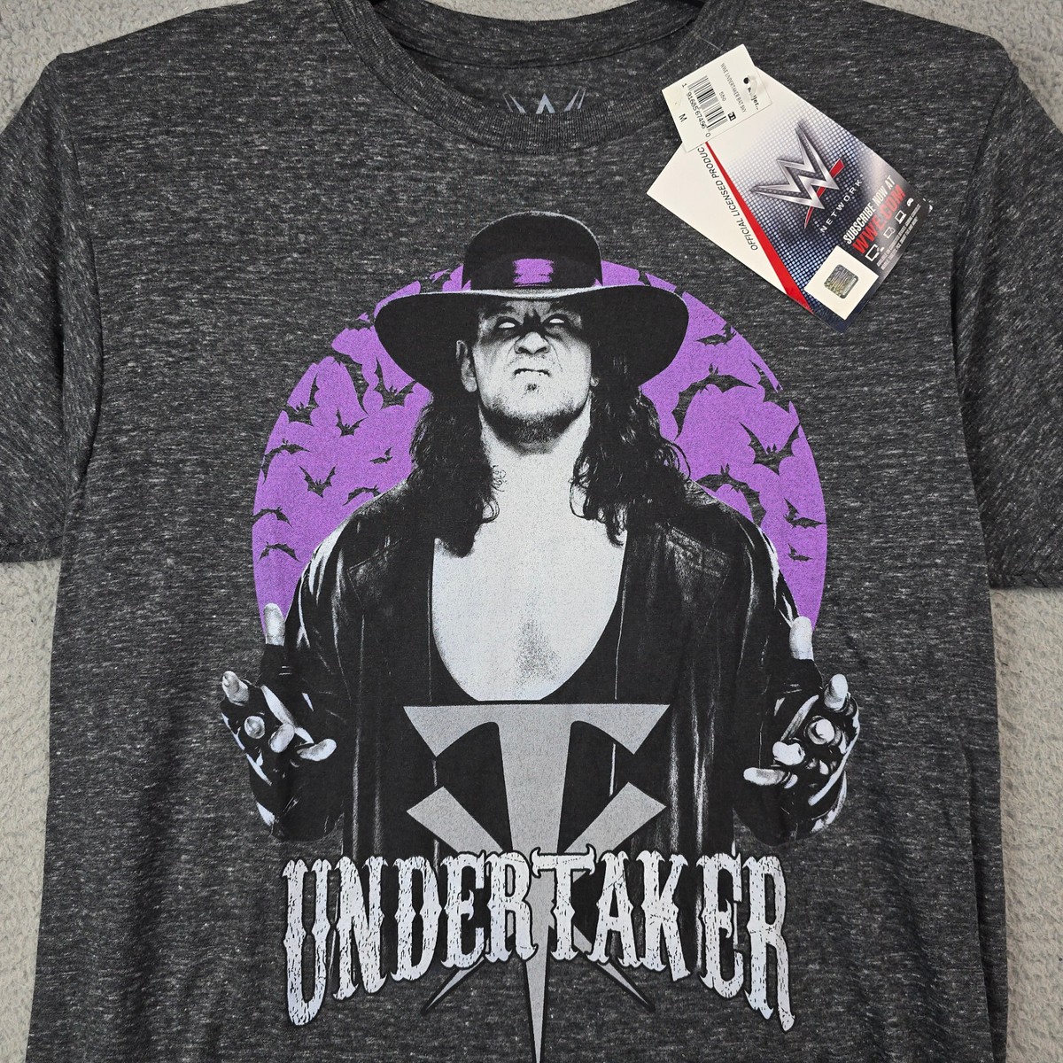 WWE WWF UNDERTAKER SHIRT ADULT MEDIUM BLACK PURPLE PRO WRESTLING
