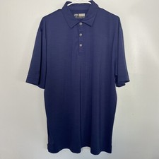 Callaway Large Mens Golf Polo Shirt Blue Opti Dri Short Sleeve Collard Logo