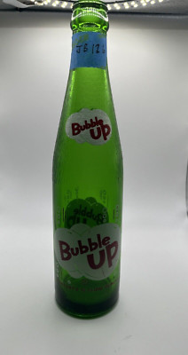 10 oz. Green Bubble Up Soda Bottle- Peoria, IL 1956 H-9.75''
