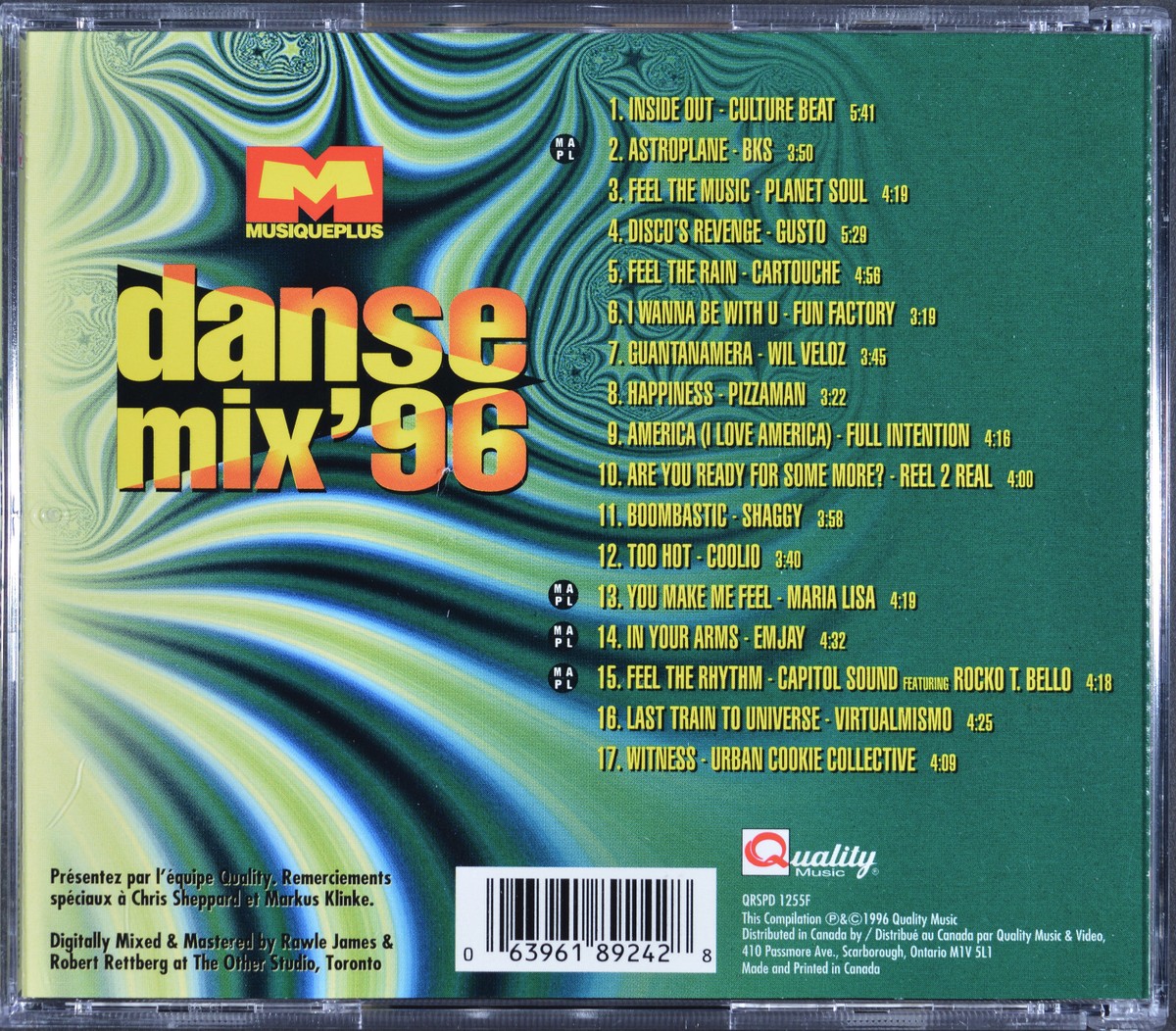 Musique Plus Danse Mix' 96 [Canada - Quality Music 1996] - NM/M | eBay