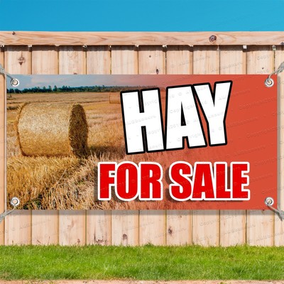 HAY FOR SALE Advertising Banner Vinyl Sign Flag Fresh Cut Grass Bales Straw