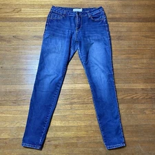 Encore Jeans Size 9 Juniors Womens Skinny Mid Rise Stretch Denim Blue Logo