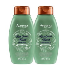 Aveeno Fresh Greens Blend Shampoo  Conditioner Refresh  Thicken 12 oz. Each