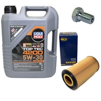 MotoröL Set 5W-30 5 Liter + ÖLfilter SH 430 P + Schraube FüR BMW 5Er 7Er 8Er E34