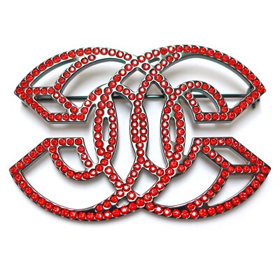 CHANEL Red Enamel Logo Button Hair Accessories Pre-Owned Gold & Red Enamel Rue Cambon Pin Q6J05417RB000 main image 3
