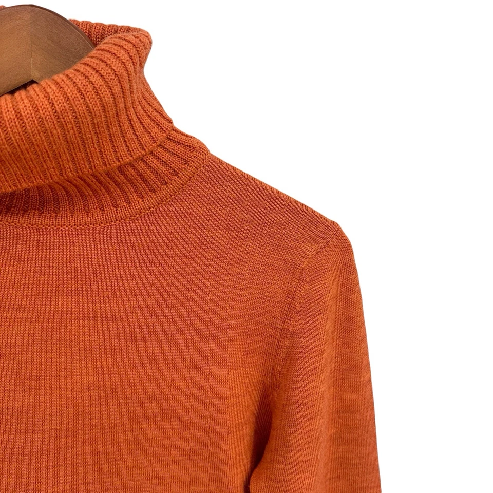 Suéter feminino COUNTRY SHOP lã merino XS laranja gola alta crop T460 - Imagem 3 de 4