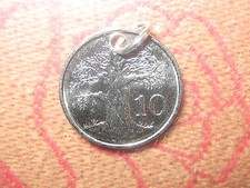 SILVER 20MM ZIMBABWE AFRICAN TREE OF LIFE EAGLE COIN PENDANT CHARM NECKLACE