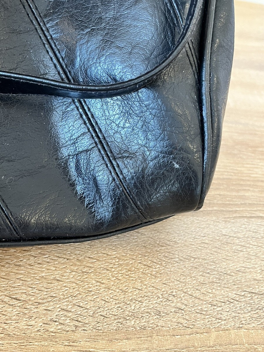 Vintage TR Bentley Black Faux Leather Crossbody Shoulder Bag Purse