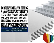 4mm Corrugated White Plastic Sheets 18x24 24x36 24x48 36x36 Coroplast Sign SALE