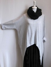 Lagenlook kastiger Zipfel- Pullover, Überwurf, Bigshirt EG 42-46, 48-54, 56-62