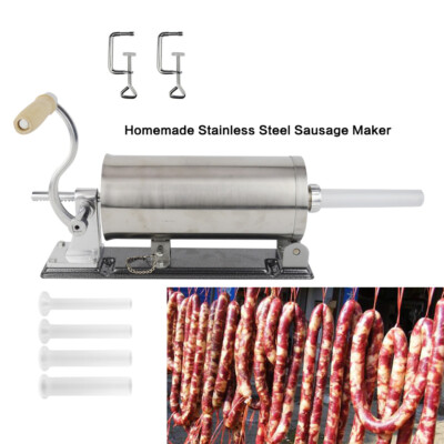 Wurstfüllmaschine 3L Manuell Wurstfüller Wurstspritze Wurstpresse + 4 Füllrohre