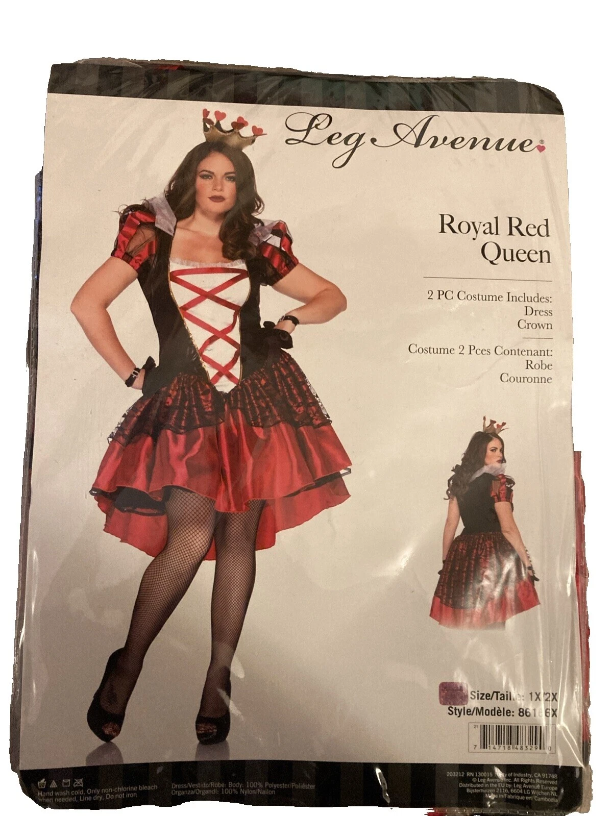 Traje completo Leg Avenue Reina de Corazones disfraces para mujeres