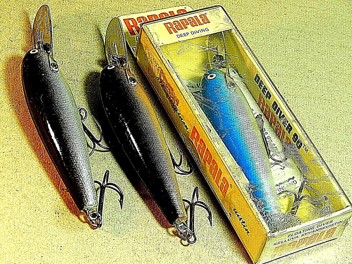 Rapala Deep Diver 90 90-7 3個セット 4-lot Collection 60's Vintage Rapala Deep Diver DD90-7(7cm