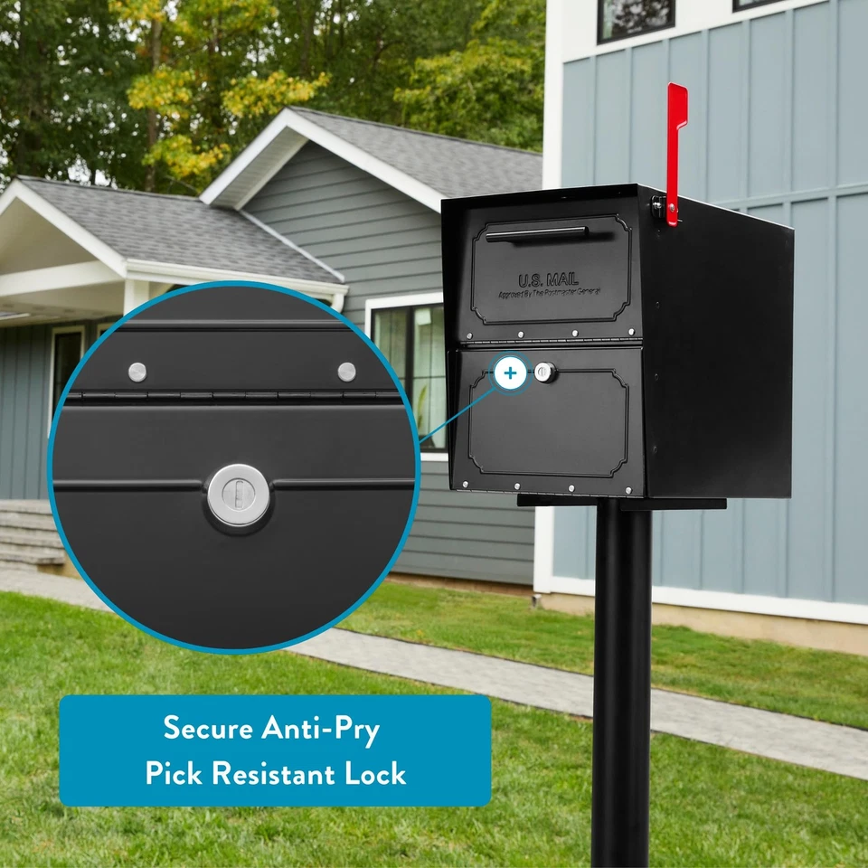6200B-10 Oasis Classic Locking Post Mount Parcel Mailbox with High Security R... - Изображение 2 из 4