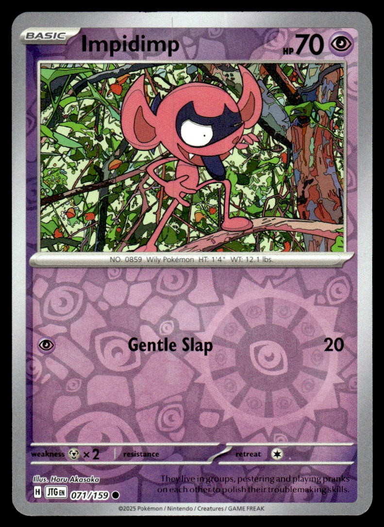Impidimp 071/159 Common Journey Together Pokemon Reverse Holo Near Mint