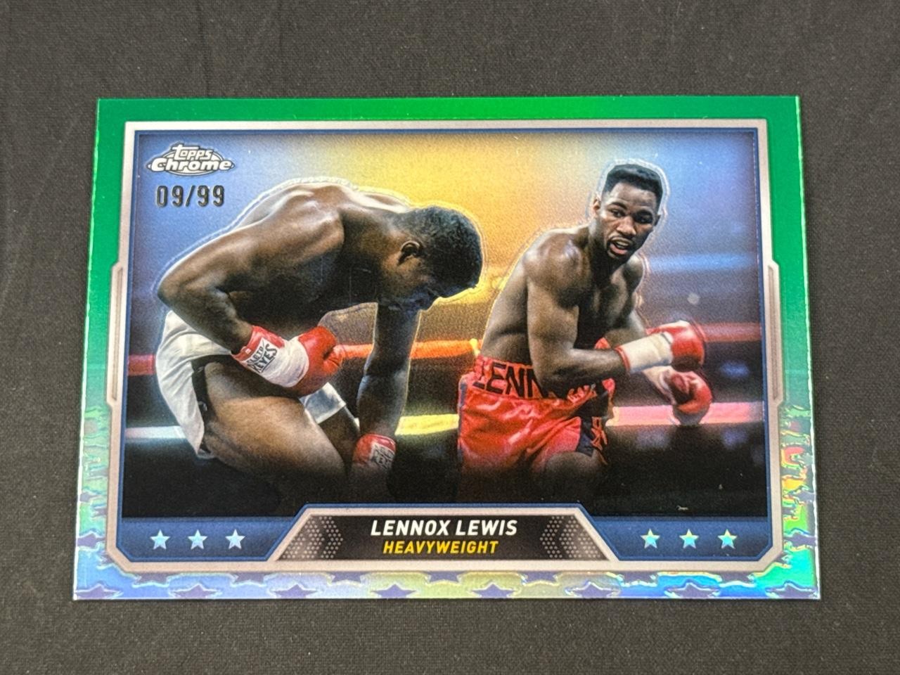 2024 TOPPS CHROME BOXING LENNOX LEWIS #94 GREEN REFRACTOR 09/99 HEAVYWEIGHT